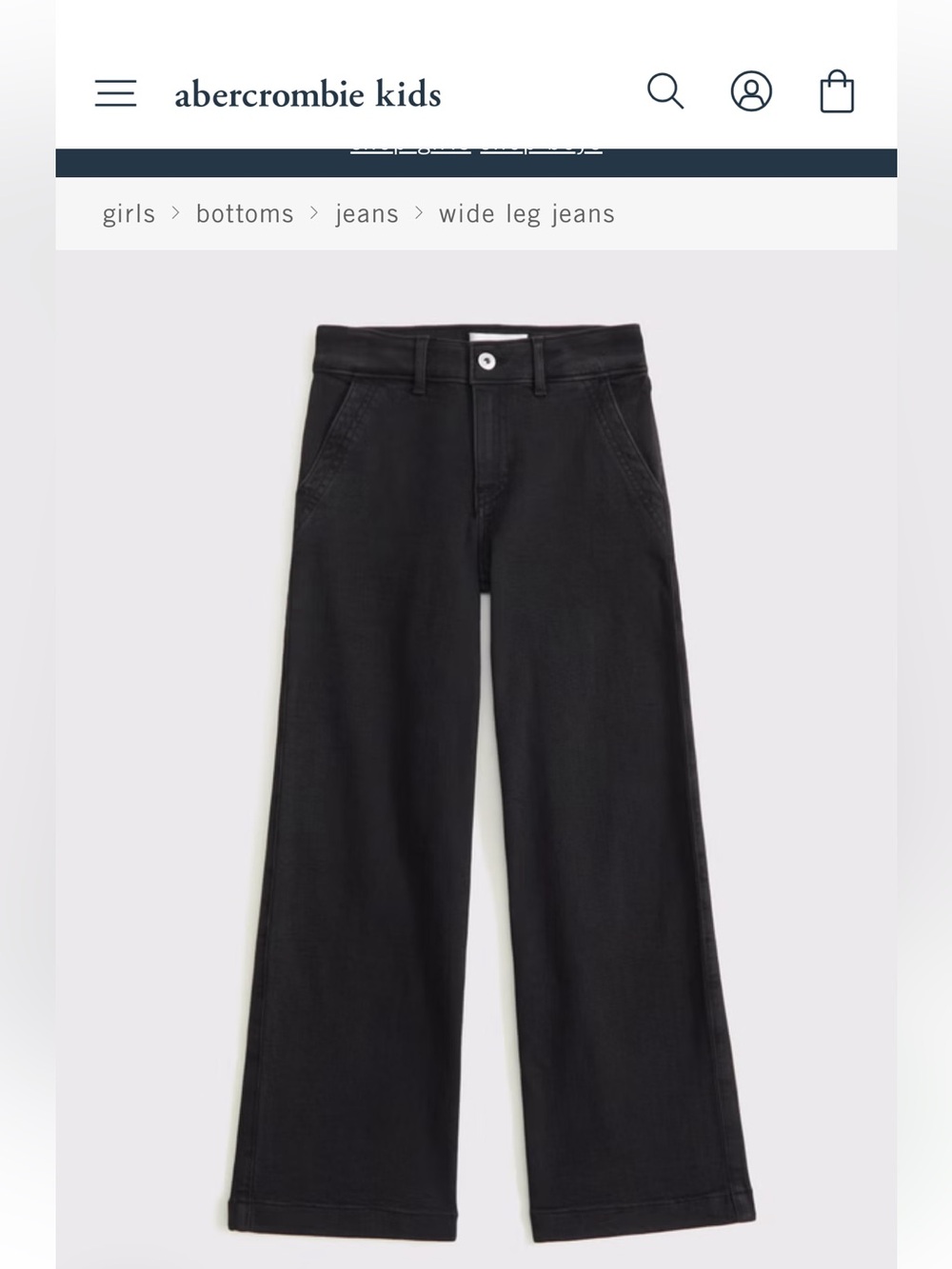 abercrombie kids Black Wide-Leg Jeans